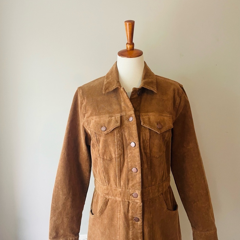 Faherty Corduroy Michelle Long Sleeve Dress NWT Blogger Fav - Picture 2 of 11